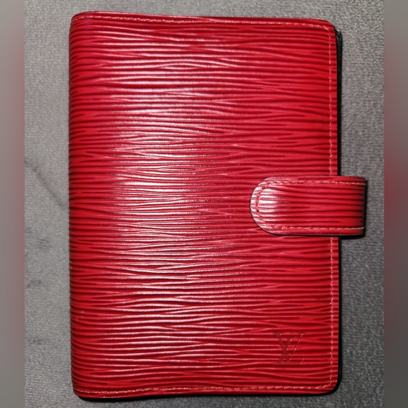 Louis vuitton red leather agenda binder - Picture 1 of 6